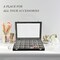 Jewelry Organizer Earring Holder Tray – 30-Grid Velvet Jewelry Storage Box with Clear Lid – Rings, Earrings, Necklaces & Bracelet Display for Women & Girls (Gray Black)